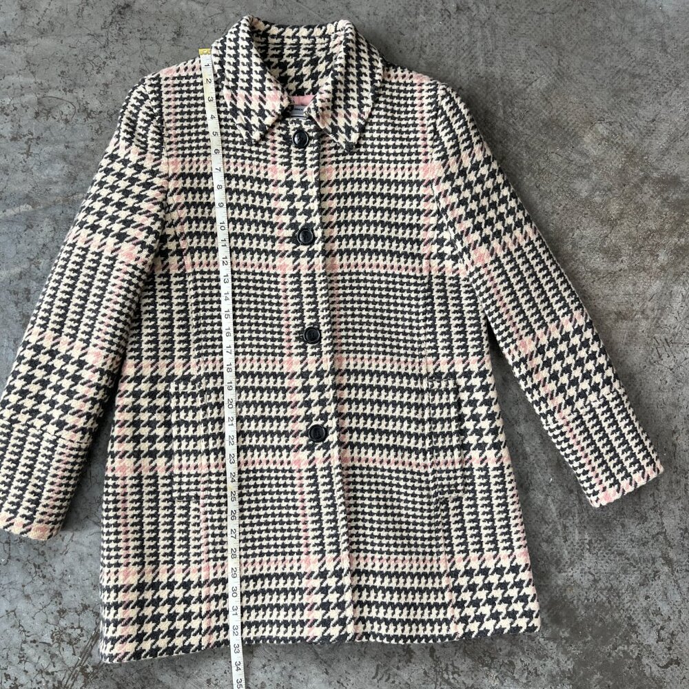 Marvin Richards  Vintage Pink Houndstooth Wool Blend Coat Jacket Women's XL - Picture 10 of 10